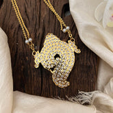 Elegant 90's Style AD Stone Shank Pendant Chain-Pearl-G13665